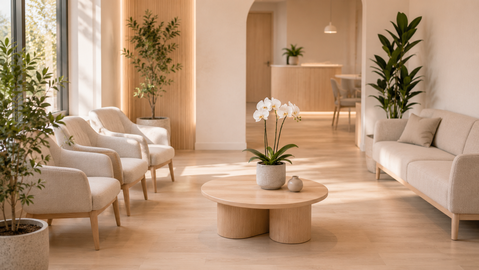 The waiting lounge at Cymru Dental